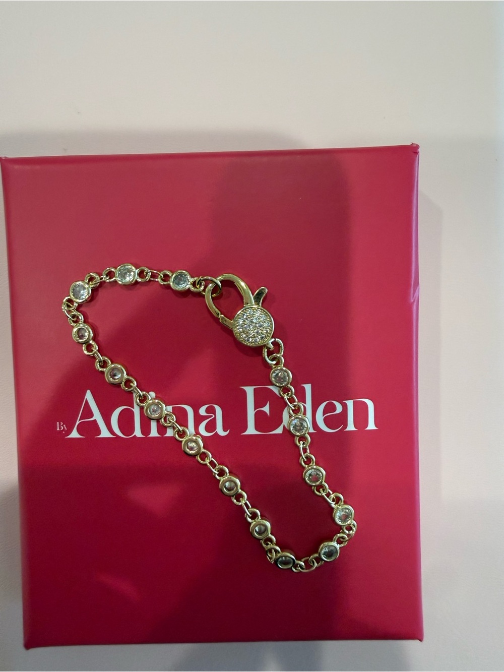 Adina Eden Gold Pavé Lumi Bezel Bracelet